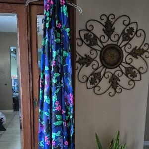 AFRM Vibrant Floral Dress in Blue and Pink